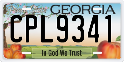 GA license plate CPL9341