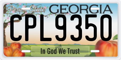 GA license plate CPL9350