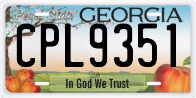 GA license plate CPL9351