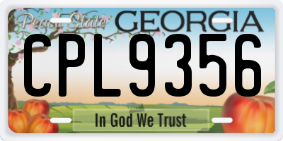 GA license plate CPL9356