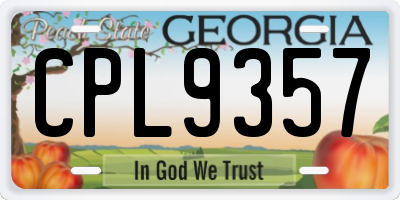 GA license plate CPL9357