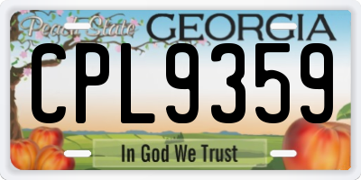 GA license plate CPL9359