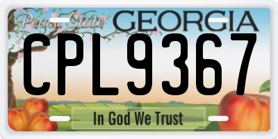 GA license plate CPL9367