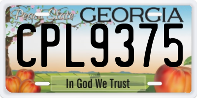 GA license plate CPL9375