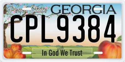 GA license plate CPL9384