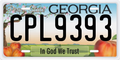 GA license plate CPL9393
