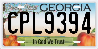 GA license plate CPL9394
