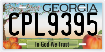 GA license plate CPL9395