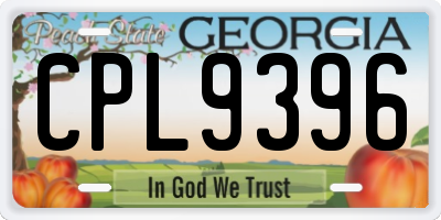 GA license plate CPL9396