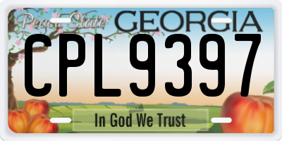 GA license plate CPL9397