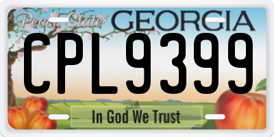 GA license plate CPL9399