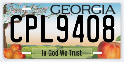 GA license plate CPL9408