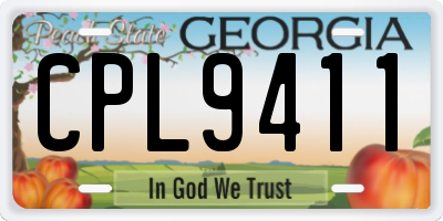 GA license plate CPL9411