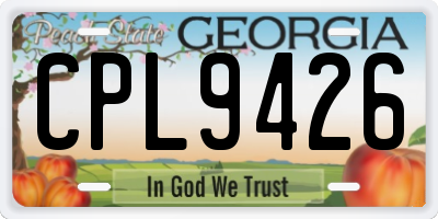 GA license plate CPL9426