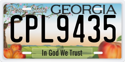 GA license plate CPL9435
