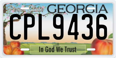 GA license plate CPL9436