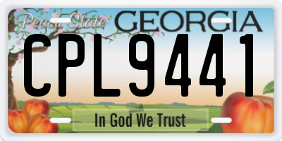 GA license plate CPL9441
