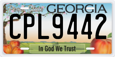 GA license plate CPL9442