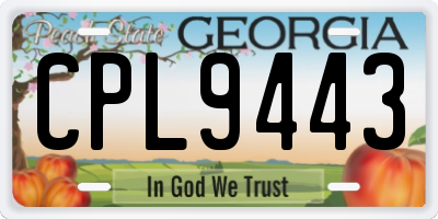 GA license plate CPL9443