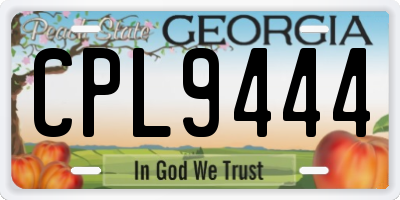 GA license plate CPL9444