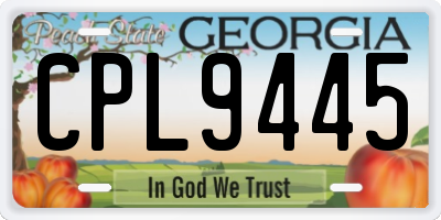 GA license plate CPL9445
