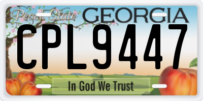 GA license plate CPL9447