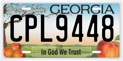 GA license plate CPL9448