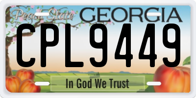 GA license plate CPL9449