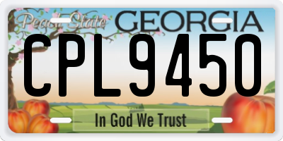 GA license plate CPL9450