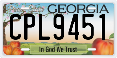 GA license plate CPL9451