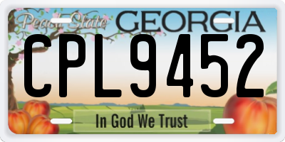 GA license plate CPL9452