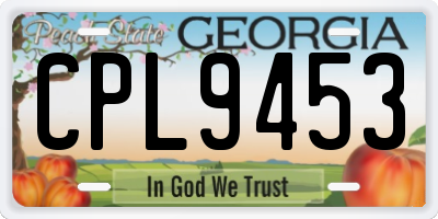 GA license plate CPL9453