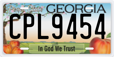 GA license plate CPL9454