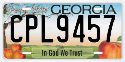 GA license plate CPL9457