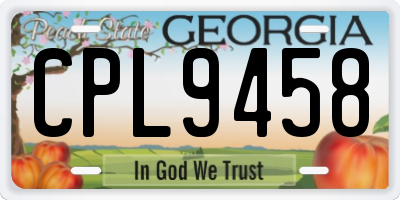 GA license plate CPL9458