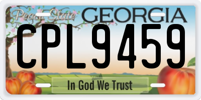 GA license plate CPL9459