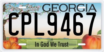 GA license plate CPL9467