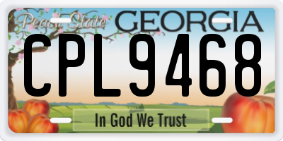 GA license plate CPL9468