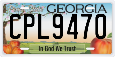 GA license plate CPL9470
