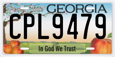 GA license plate CPL9479