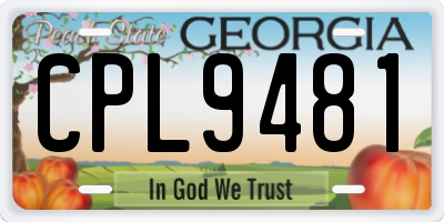 GA license plate CPL9481