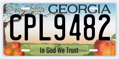 GA license plate CPL9482