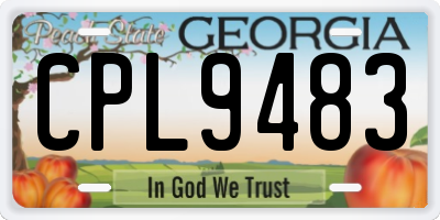 GA license plate CPL9483