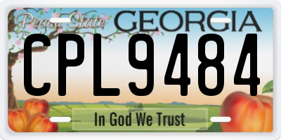 GA license plate CPL9484