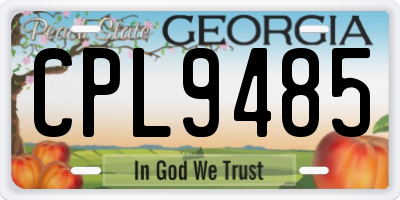 GA license plate CPL9485