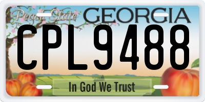 GA license plate CPL9488