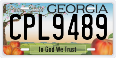 GA license plate CPL9489
