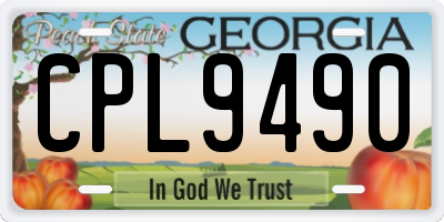 GA license plate CPL9490
