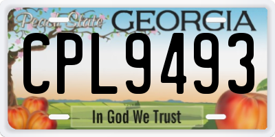 GA license plate CPL9493