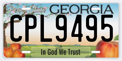 GA license plate CPL9495